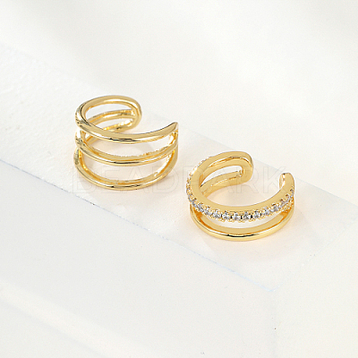Real 18K Gold Plated Brass Cuff Earrings GM4836-3-1