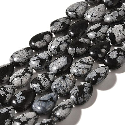 Natural Snowflake Obsidian Beads Strands G-I377-A28-1