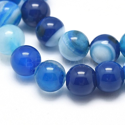 Natural Striped Agate/Banded Agate Beads Strands G-I254-03C-05-1