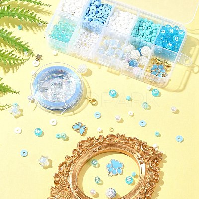 DIY Round Acrylic & Glass Beads Bracelets Jewelry Kits DIY-FS0006-29B-1