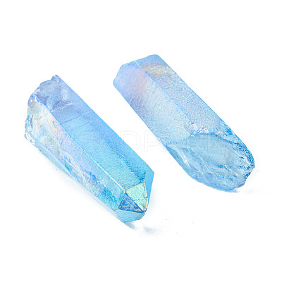 Dyed Nuggets Natural Electroplated Crystal Pendants G-A144-10E-1