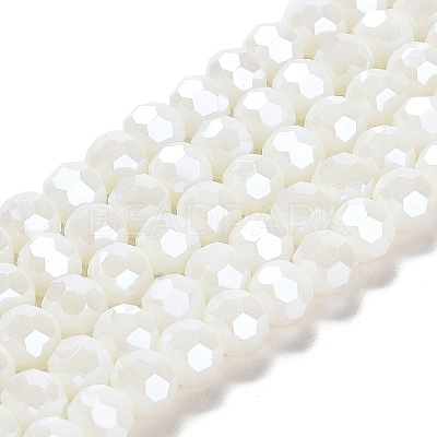 Electroplate Opaque Glass Beads Strands EGLA-A035-P8mm-A01-1