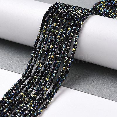 Electroplate Glass Beads Strands GLAA-H021-01A-HP09-1