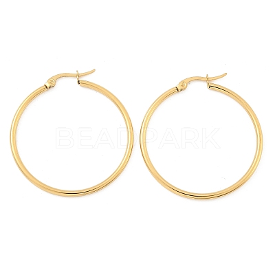Ion Plating(IP) 304 Stainless Steel Hoop Earrings EJEW-N0016-11G-F-1