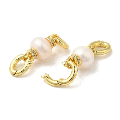 Double Rack Plating Brass Pave Clear Cubic Zirconia Twister Clasps KK-C030-06G-1
