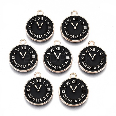 Light Gold Plated Alloy Double Side Enamel Pendants ENAM-Q033-11B-A-RS-1