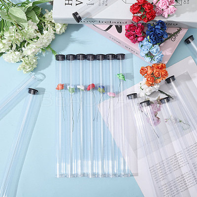 Acrylic Incense Storage Tube with Black Cap for Incense Sticks AJEW-WH0561-31-1