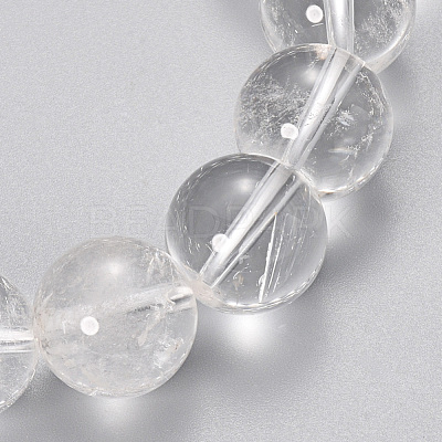 Natural Quartz Crystal Beaded Stretch Bracelets BJEW-Q692-46-10mm-1