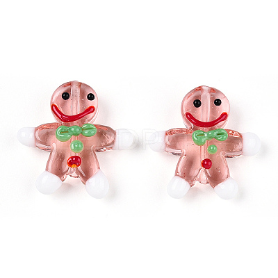 Gingerbread Man Handmade Lampwork Beads LAMP-G150-04F-1