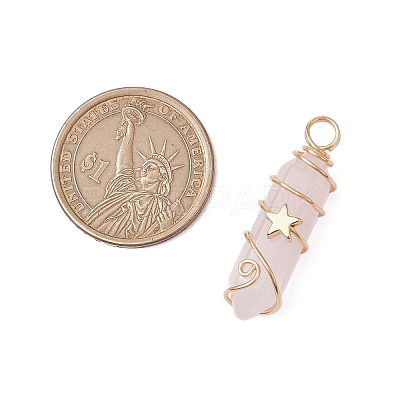 2Pcs 2 Styles Natural Amethyst/Green Aventurine/Rose Quartz/Lapis Lazuli/Quartz Crystal Double Terminated Pointed Pendants PALLOY-JF03122-1