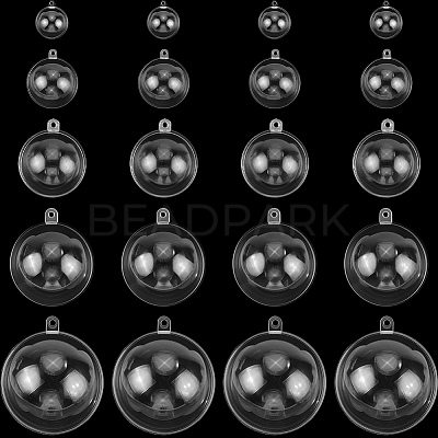 25Pcs 5 Styles Transparency Acrylic Christmas Balls Pendants DIY-CP0013-38-1
