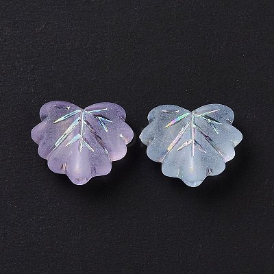 Transparent Frosted Acrylic Beads OACR-P013-34M-1