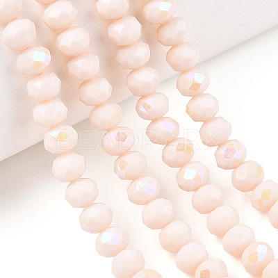 Electroplate Opaque Solid Color Glass Beads Strands EGLA-A034-P10mm-L20-1
