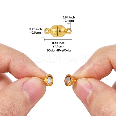 12 Sets 3 Colors Brass Magnetic Clasps KK-FS0001-55B-1