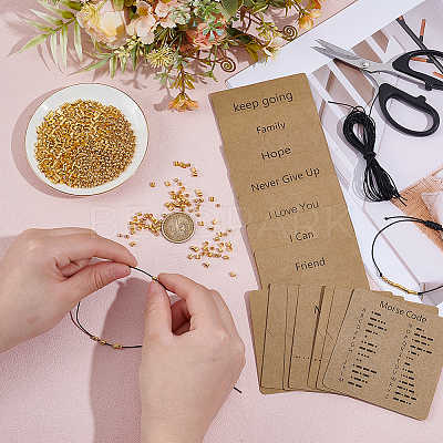 DIY Morse Code Bracelets Making Kits DIY-UN0008-18G-1