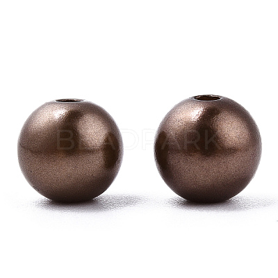 Spray Painted ABS Plastic Imitation Pearl Beads OACR-T015-05C-04-1