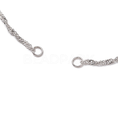 304 Stainless Steel Singapore Chain Slider Bracelet Making AJEW-JB01328-02-1