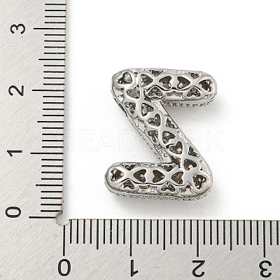 Platinum Plated Brass Micro Pave Cubic Zirconia Pendants KK-L073-001P-Z-1