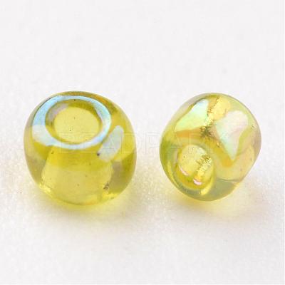 Round Transparent Colors Rainbow Glass Seed Beads X-SEED-A007-2mm-164-1