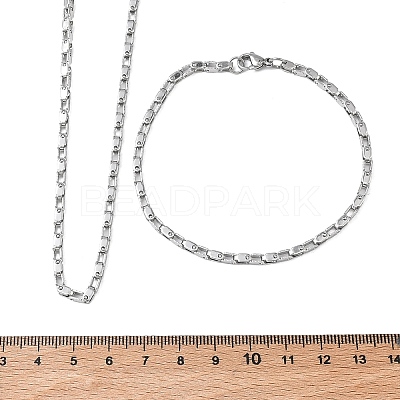 304 Stainless Steel Chain Necklaces & Bracelets Sets SJEW-D091-11P-1