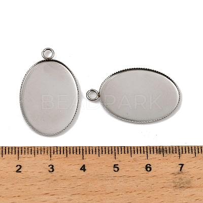 304 Stainless Steel Pendant Cabochon Settings X-STAS-NH0002-01A-P-1