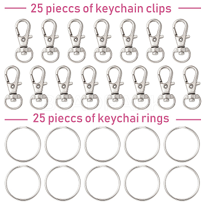 25Pcs Alloy Swivel Lobster Claw Clasps PALLOY-CJ0003-02-1