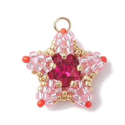 3Pcs 3 Color TOHO Seed Beads Pendants PALLOY-MZ00177-1