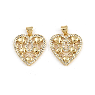 Brass Micro Pave Cubic Zirconia Pendants ZIRC-I367-07G-17-1