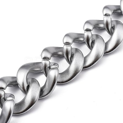 Handmade Spray Painted CCB Plastic Curb Chains AJEW-JB00737-1