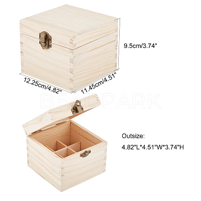 9 Sections Wooden Box Storage WOOD-WH0103-41-1