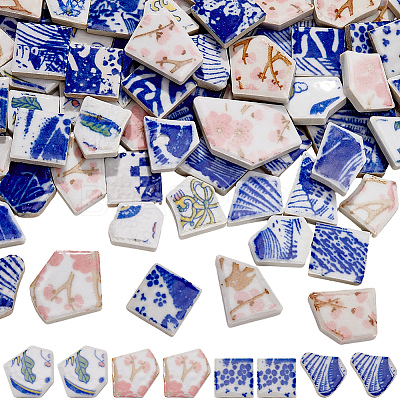 500G 4 Styles Handmade Porcelain Cabochons PORC-SP0001-22-1