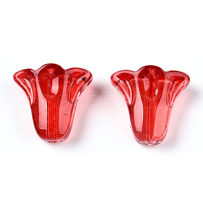 Spray Painted Transparent Glass Beads GLAA-D006-20D-1