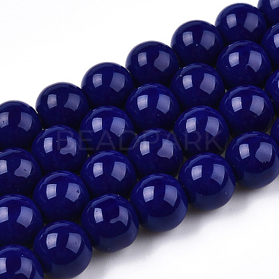 Opaque Solid Color Glass Beads Strands LS-GLAA-T032-P10mm-03-1