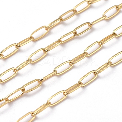 3.28 Feet Soldered Brass Paperclip Chains X-CHC-G005-06G-1