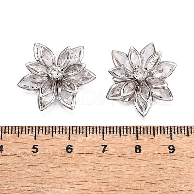 Acrylic Rhinestone Flower Flat Back Cabochons X-RSB027-06-1