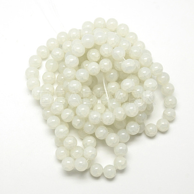 Baking Paint Crackle Glass Beads Strands X-DGLA-Q023-6mm-YS1-1