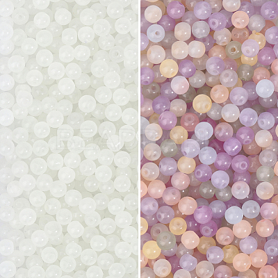 800Pcs Transparent Glass UV Reactive Beads DGLA-PA0001-10C-1