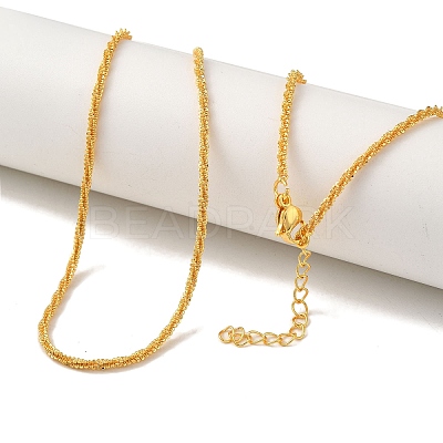 Rack Plating Brass Wheat Chain Necklaces NJEW-M217-01G-1