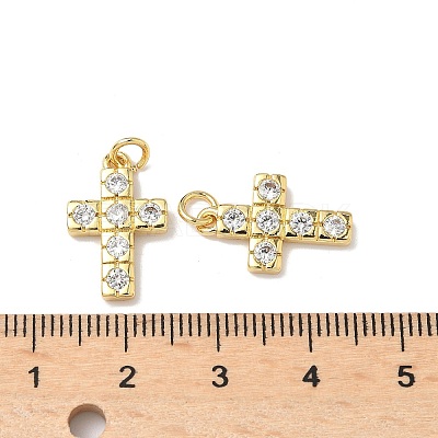 Brass Micro Pave Cubic Zirconia Pendants KK-Q068-49B-G-1