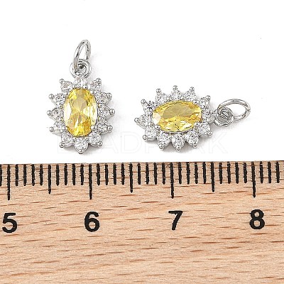 SHEGRACE Brass Micro Pave Cubic Zirconia Pendants XGRQ2O689-446C-P-1