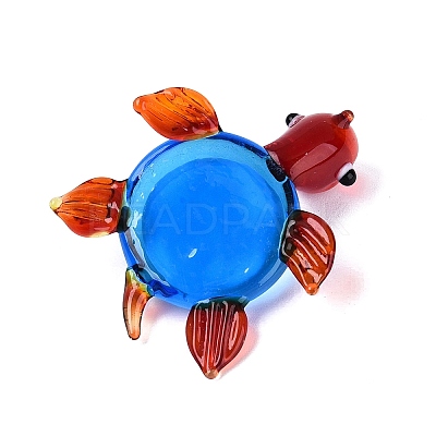 Handmade Lampwork Turtle with Evil Eye Figurine Display Decorations LAMP-N034-25C-1