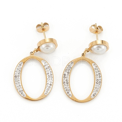 Ion Plating(IP) 304 Stainless Steel Stud Earrings EJEW-P191-15G-1