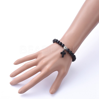 Stretch Charm Bracelets BJEW-JB05234-01-1