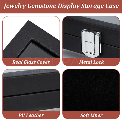 Rectangle Jewelry PU Leather Loose Diamond Storage Box CON-WH0094-45B-1