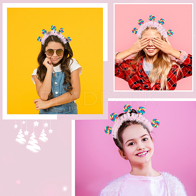 Cloth Lollipop Hair Bands for Women Girl OHAR-WH0021-89B-1
