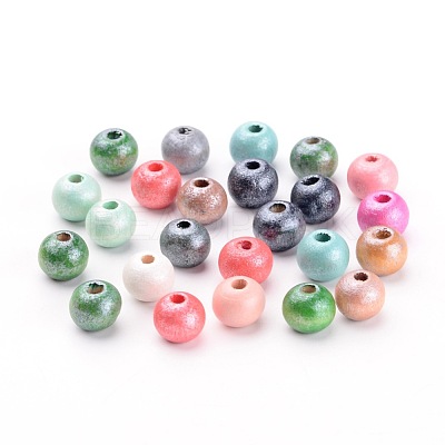 Round Natural Wood Beads WOOD-Q017-8mm-M-LF-1