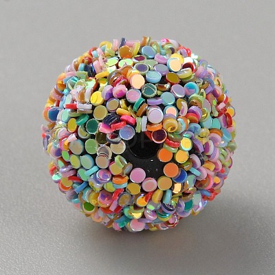 Opaque Acrylic Beads MACR-WH0010-12B-1