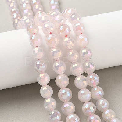 Electroplated Natural Rose Quartz Beads Strands G-Z038-A03-03AB-01-1