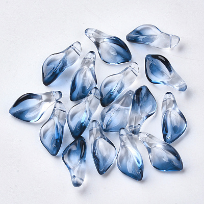 Two Tone Transparent Spray Painted Glass Pendants GLAA-S054-007D-01-1