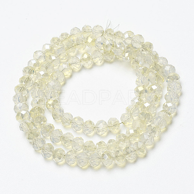 Electroplate Transparent Glass Beads Strands EGLA-A034-T3mm-H21-1
